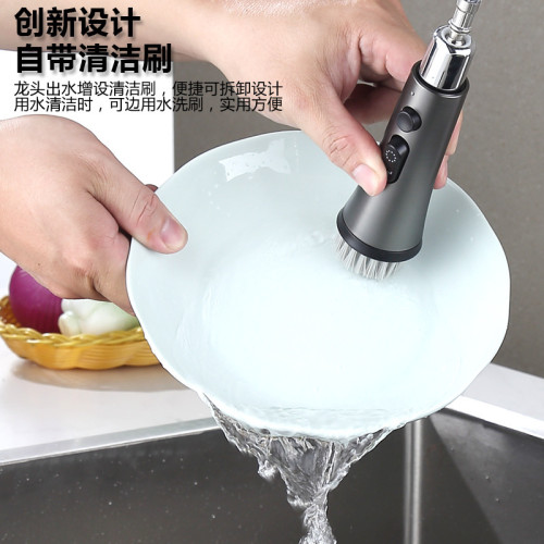 廠家直銷廚房抽拉多功能水龍頭家用洗菜盆水槽冷熱防濺水龍頭套裝
