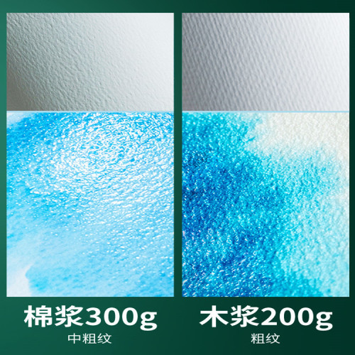 德國煇柏嘉水彩紙300g棉漿中粗8K美術專用彩鉛水彩專業繪畫200g紙