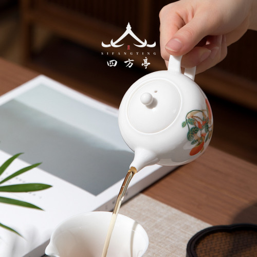白瓷蓋碗功夫茶具套裝茶盃茶壺logo禮品高檔伴手禮開業送禮