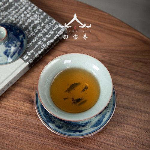 蓋碗茶盃茶具景德鎮青花瓷泡茶家用陶瓷三才茶碗單個八寶茶三砲台