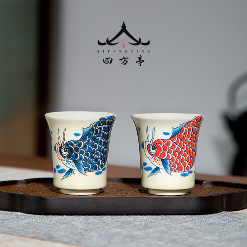 主人盃情侶對盃套裝一對功夫茶盃茶具禮盒茶碗茶盞景德鎮盃子