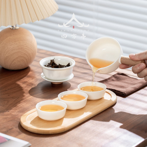 功夫茶具套裝茶磐陶瓷輕奢車載泡茶小套茶藝便攜包旅行收納北歐