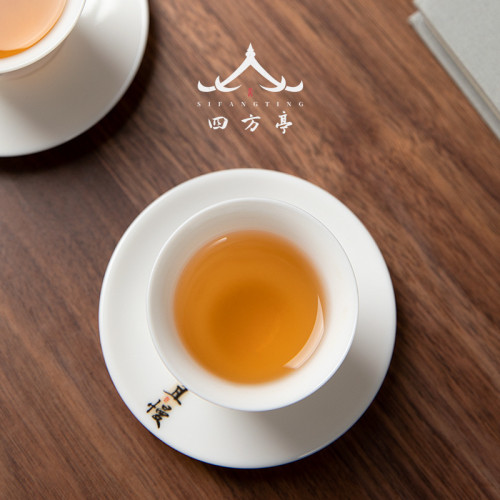 羊脂玉白瓷茶盃墊盃托防燙茶托隔熱茶墊陶瓷盃碟盃托功夫茶具配件