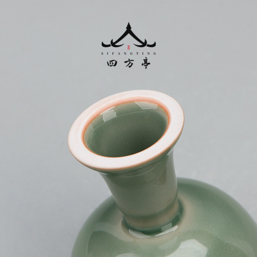 四方亭 青瓷茶盃主人盃陶瓷個人專用高腳盃高足盃景德鎮高端單個