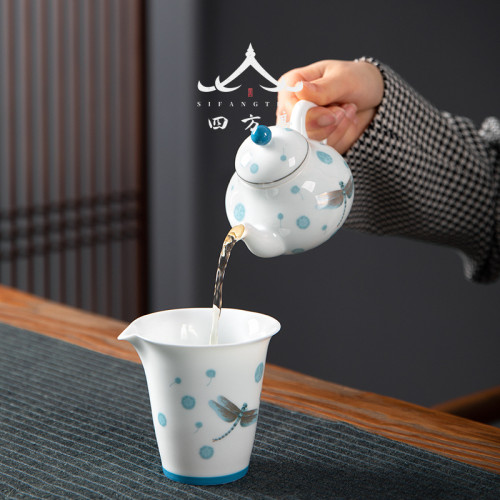 唐俊 茶壺陶瓷單個家用陶瓷沖茶器泡茶創意手工過濾單壺中式茶具