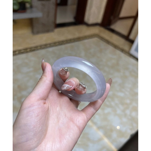 天然白月光翡翠手鐲新款冰種正圈玉鐲子正品水潤晴水美人鐲少女款