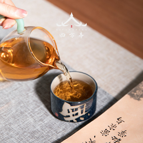 功夫茶盃手繪主人盃侘寂盃創意品茗盃陶瓷個人專用茶盞茶碗歡喜