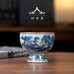 景德鎮主人盃單盃高足青花瓷品茗盃茶盃單個陶瓷中式茶具茶盞高檔