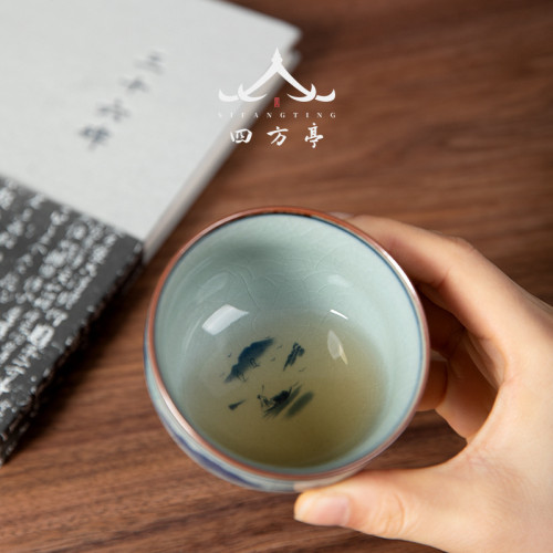 景德鎮主人盃單盃高足青花瓷品茗盃茶盃單個陶瓷中式茶具茶盞高檔
