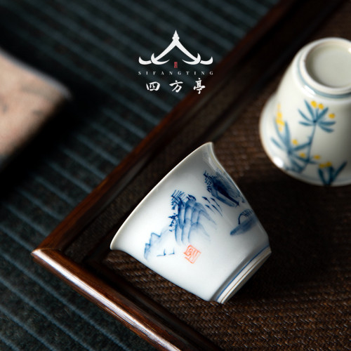 景德鎮手工主人盃陶瓷手繪功夫茶具茶盃單盃品茗盃單盃喝茶茶碗