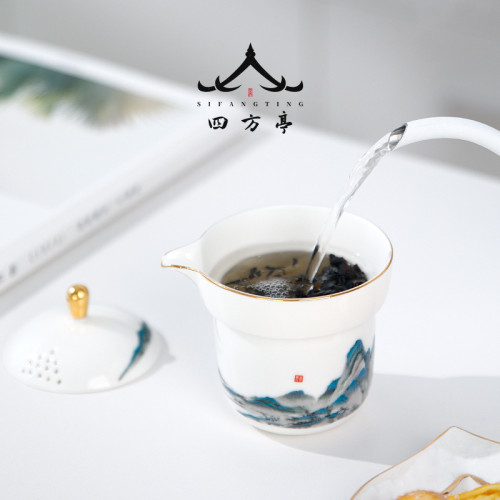 四方亭 千裡江山旅行茶具快客盃戶外便攜包一人茶具下午茶小套