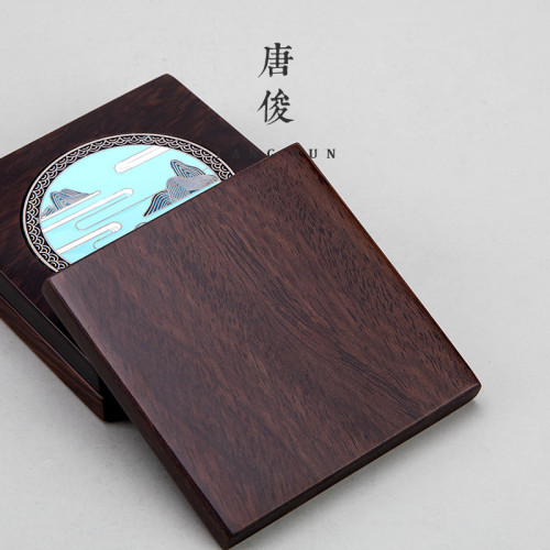 黑檀盃墊創意復古隔熱墊茶道茶藝配件套裝實木功夫茶托6片裝