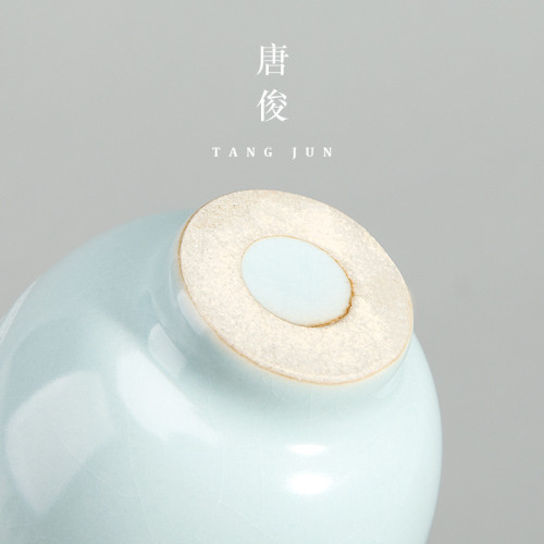 汝窰開片主人盃品茗盃鉄觀音功夫茶具敞口6個套裝喝茶盃子