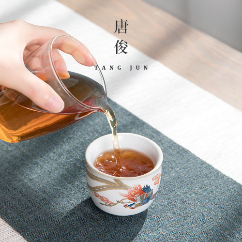 景德鎮功夫茶盃套裝陶瓷開片主人盃大號盃子茶具個人專用100ml