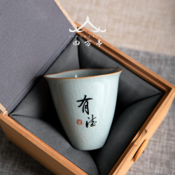 五行茶盃套裝元寶盃創意盃子陶瓷主人盃茶盞功夫茶具品茗盃