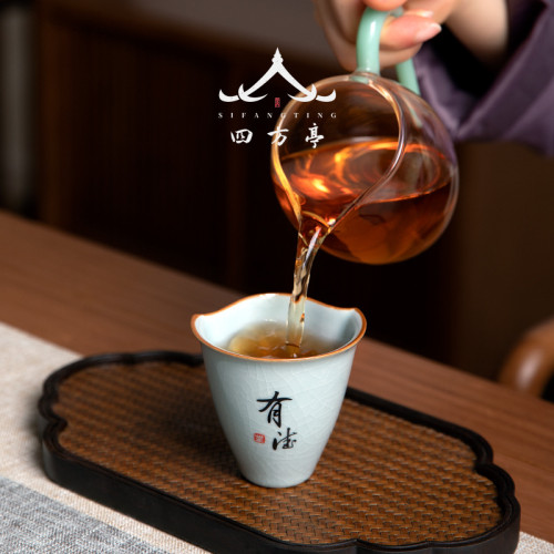 五行茶盃套裝元寶盃創意盃子陶瓷主人盃茶盞功夫茶具品茗盃
