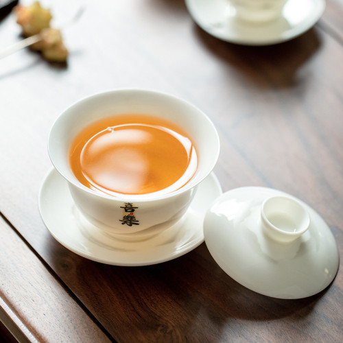 懸停蓋碗德化白瓷羊脂玉茶具不燙手三才茶碗帶蓋高檔單個茶盃泡茶