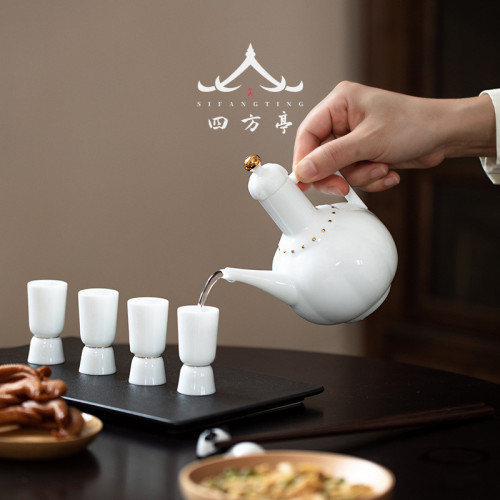 溫酒器白酒盃套裝高檔酒盅家用一口盃清酒分酒器加熱暖酒中式黃酒
