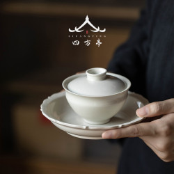 蓋碗茶盃手工茶具防燙茶碗帶蓋單個高檔草木灰家用大號泡茶碗