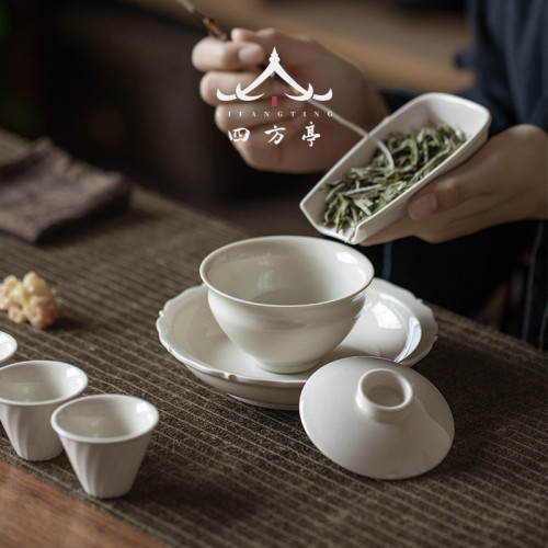 蓋碗茶盃手工茶具防燙茶碗帶蓋單個高檔草木灰家用大號泡茶碗