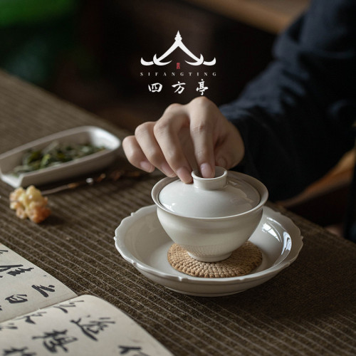 蓋碗茶盃手工茶具防燙茶碗帶蓋單個高檔草木灰家用大號泡茶碗