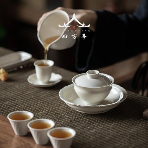蓋碗茶盃手工茶具防燙茶碗帶蓋單個高檔草木灰家用大號泡茶碗