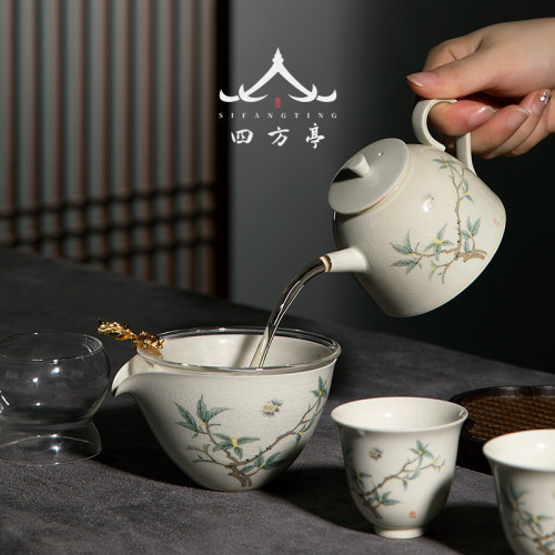 四方亭景德鎮功夫茶具套裝中式輕奢家用陶瓷蓋碗茶盃茶壺高級禮盒