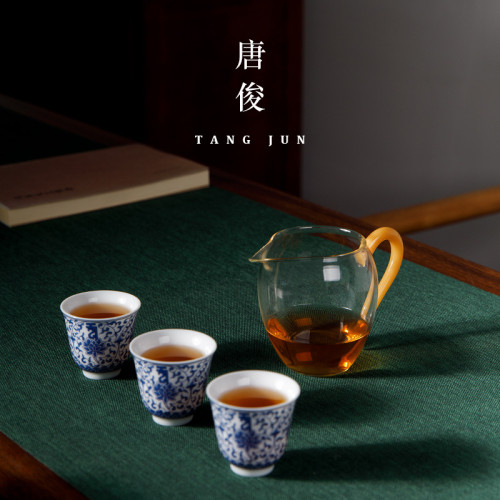 景德鎮青花瓷茶漏不鏽鋼金屬過濾網陶瓷茶具玻璃公道盃分茶器套裝