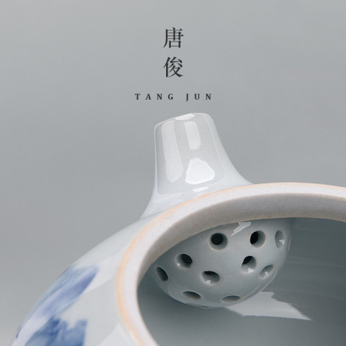 景德鎮石瓢壺手工茶壺泡茶家用陶瓷功夫茶具套裝大容量青花瓷單壺