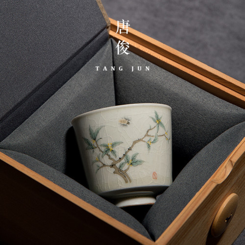 四方亭 景德鎮茶盃套裝陶瓷品茗盃功夫茶具中式盃子茶碗6衹裝