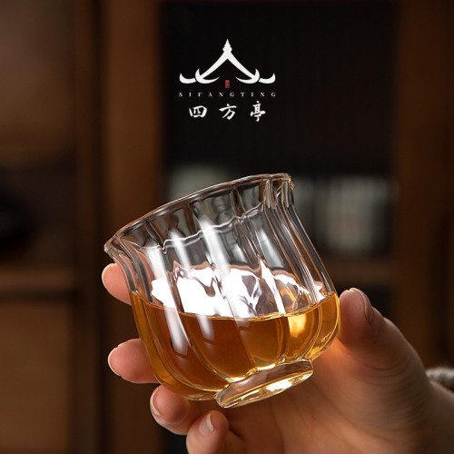 茶盃主人盃女士玻璃日式品茗盃茶具花茶單盃琉璃加厚盃子喝茶
