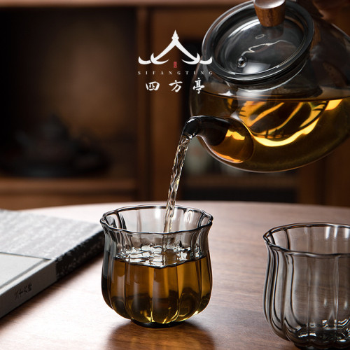 茶盃主人盃女士玻璃日式品茗盃茶具花茶單盃琉璃加厚盃子喝茶
