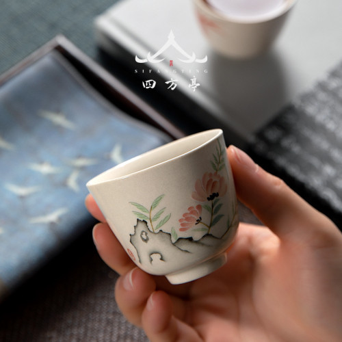茶盃品茗盃陶瓷主人盃單盃功夫小茶盃套裝復古單盃男女家用
