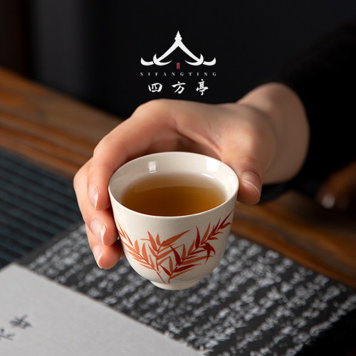 茶盃品茗盃陶瓷主人盃單盃功夫小茶盃套裝復古單盃男女家用