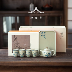 手繪茶具套裝景德鎮小套茶磐禮盒裝簡約乾泡小型茶壺家用輕奢新款