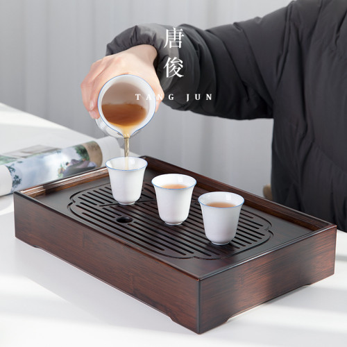 茶磐小茶台家用托磐小型茶海竹制蓄水現代簡約瀝水茶磐茶具儲水式