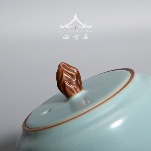大號汝窰茶壺泡茶家用陶瓷泡茶器泡茶壺大紅袍紅茶單壺可養開片