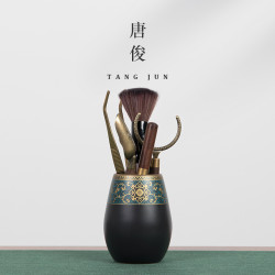琺瑯彩茶道六君子金屬銅制茶具大全6套裝泡喝茶工具茶藝用品配件