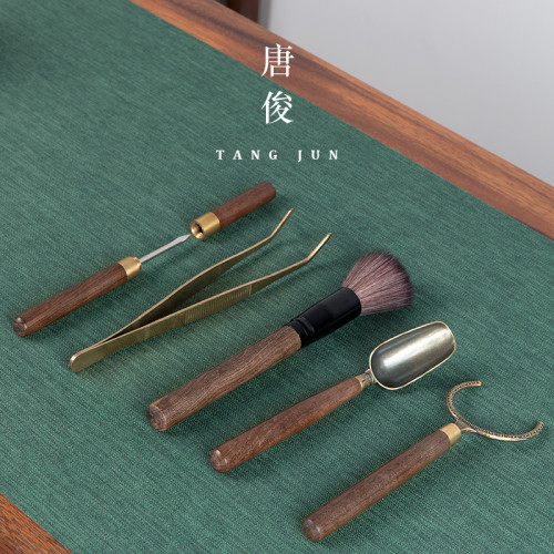 琺瑯彩茶道六君子金屬銅制茶具大全6套裝泡喝茶工具茶藝用品配件