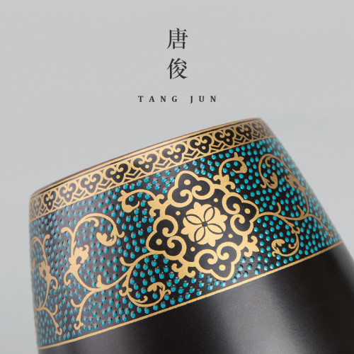 琺瑯彩茶道六君子金屬銅制茶具大全6套裝泡喝茶工具茶藝用品配件