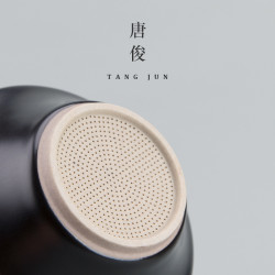 四方亭琺瑯彩公道盃茶漏過濾一體家用茶葉過濾漏器網紗分陶瓷套裝
