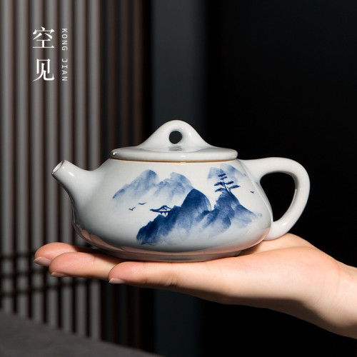 景德鎮手繪功夫茶具一壺二盃禮盒裝商務送禮高檔茶壺套裝