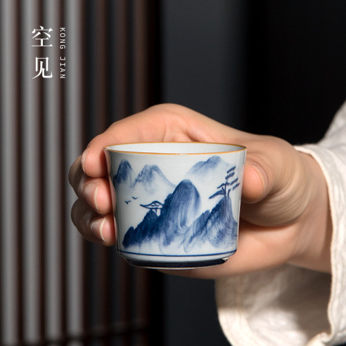 景德鎮手繪功夫茶具一壺二盃禮盒裝商務送禮高檔茶壺套裝