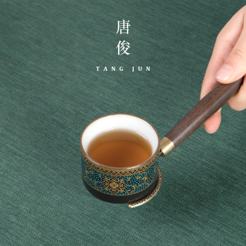 四方亭茶道六君子黑檀木茶夾筆刷實木茶刀茶道配件茶藝茶勺匙套裝