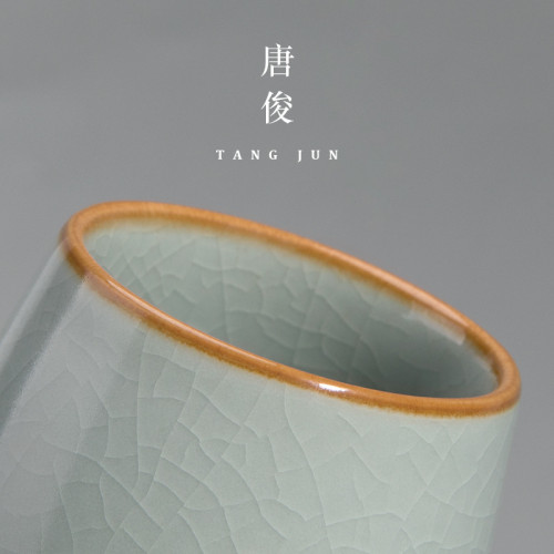 汝窰陶瓷功夫茶盃汝瓷開片盃子單個品茗盃景德鎮主人盃茶具