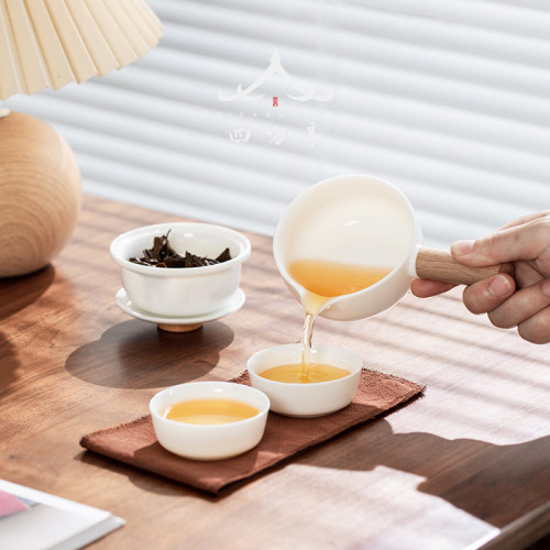 陶瓷旅行茶具套裝簡約一壺二盃日式北歐快客盃泡茶壺便攜式收納包