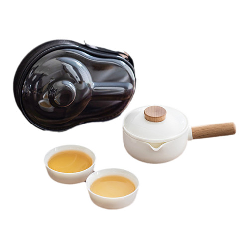 陶瓷旅行茶具套裝簡約一壺二盃日式北歐快客盃泡茶壺便攜式收納包