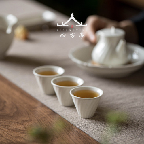 主人盃功夫茶盃陶瓷品茗盃小單盃草木灰日式茶具客人盃茶室茶樓