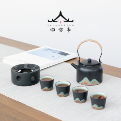 日式茶具套裝4人泡茶套裝小型雙人溫茶爐日系提梁壺陶瓷家用