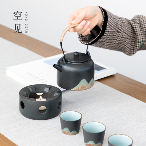 日式茶具套裝4人泡茶套裝小型雙人溫茶爐日系提梁壺陶瓷家用
